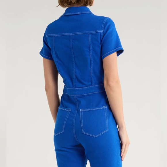 NWT Cotton Twill Stretch Blue Jumpsuit - Picture 6 of 6